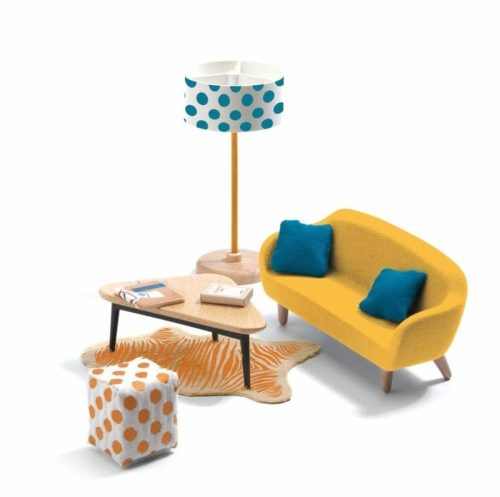 Modern sárga nappali - Babaházhoz - The orange living room - Djeco