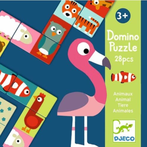 Félből egész állatos dominó - Domino Animo - Puzzle - Djeco