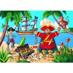   A kalózok kincsei, 36 db-os formadobozos puzzle - The pirate and his treasure - 36 pcs - Djeco