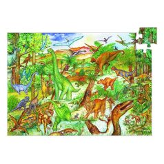   Dinoszauruszok, 100 db-os megfigyelő puzzle - Dinosaurs + booklet - 100 pcs - Djeco