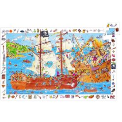   Kalóz csata, 100 db-os megfigyelő puzzle - Pirates - 100 pcs - Djeco