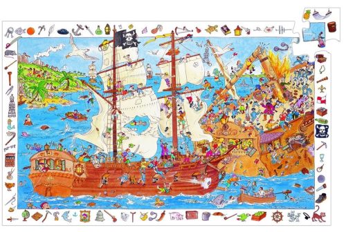 Kalóz csata, 100 db-os megfigyelő puzzle - Pirates - 100 pcs - Djeco