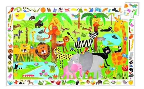 Élet a dzsungelben, 35 db-os megfigyelő puzzle - Jungle - 35 pcs - Djeco