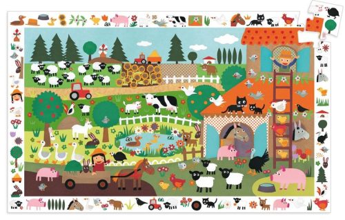 Élet a farmon, 35 db-os megfigyelő puzzle - The farm - 35 pcs - Djeco