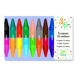 Zsírkréta dupla végű 8 db-os - 8 twins crayons - Djeco