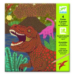   Dinoszauruszok - Képalkotás karc technikával - When dinosaurs reigned - Djeco