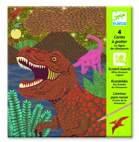 Dinoszauruszok - Képalkotás karc technikával - When dinosaurs reigned - Djeco