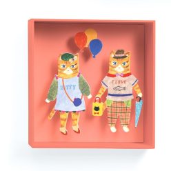   Cicák a lufival - 3D falidekoráció - Cats balloon - 16x16x4cm - Djeco