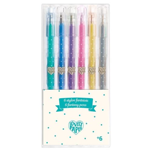 Zselés toll készlet 6 színnel -  édes színekkel - 6 glitter gel pens - Djeco