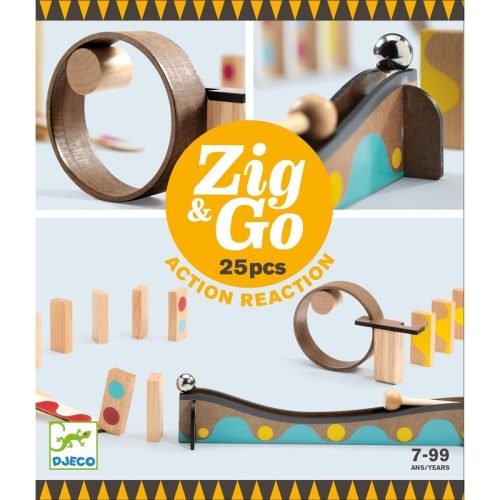 Gurul és borul - Dominós golyópálya 25 db-os - Zig & Go - 25 pcs - Djeco