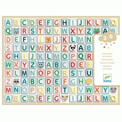 Betű gyűjtemény - Domború matrica 122 db - Alphabet stickers - DJ09078