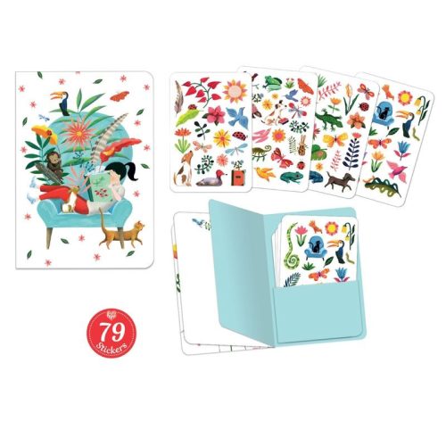 Sarah matricás füzete - Füzet 79 db matricával - Sarah stickers notebook (79 pcs) - Djeco - DD03576